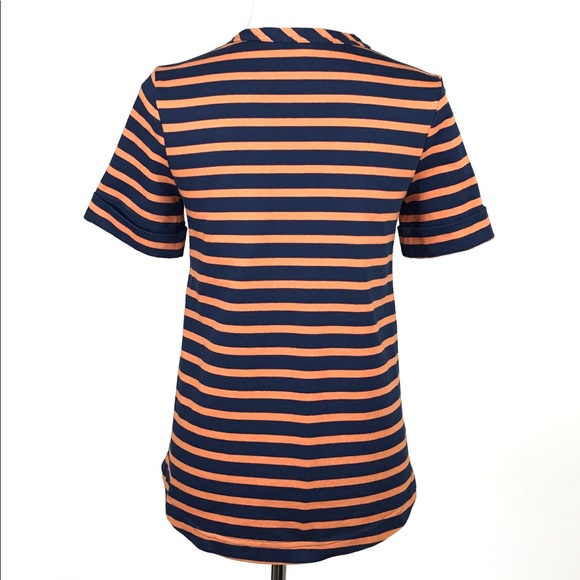Belstaff Micah Striped Top Sz 38/XS Blue Orange - Picture 4 of 8